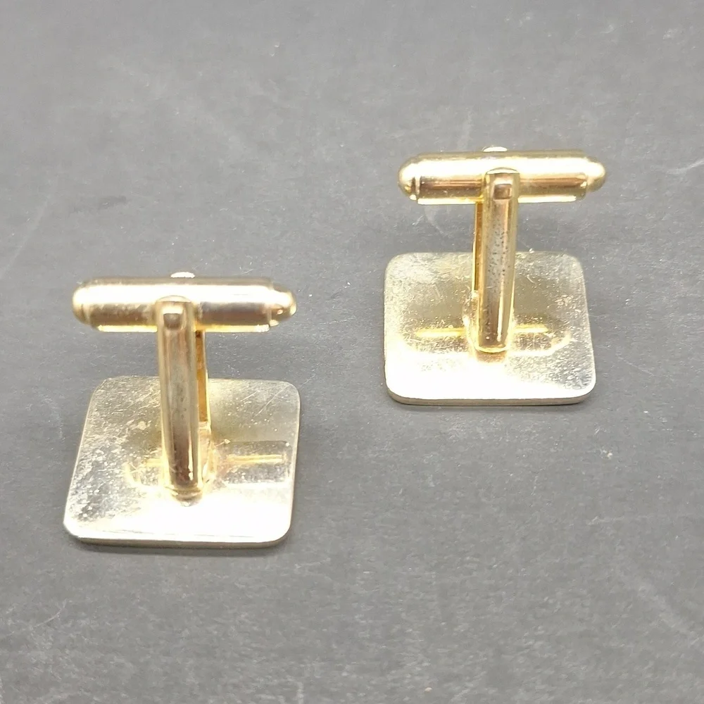 Vintage Gold Tone Geometric Cufflinks